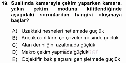 Videonun Kullanım Alanları 2016 - 2017 Dönem Sonu Sınavı 19.Soru