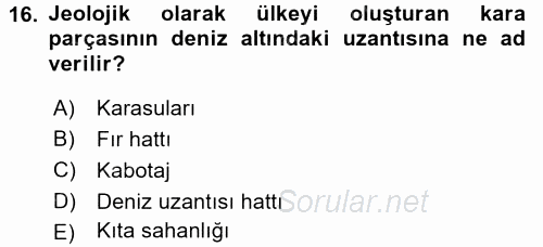 Türk Dış Politikası 1 2015 - 2016 Dönem Sonu Sınavı 16.Soru