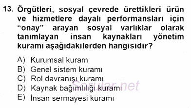 Türk Eğitim Sistemi Ve Okul Yönetimi 2014 - 2015 Dönem Sonu Sınavı 13.Soru