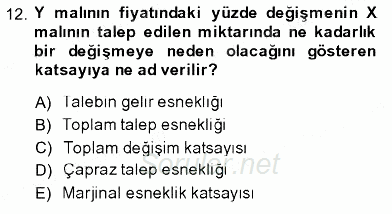 İktisada Giriş 1 2013 - 2014 Ara Sınavı 12.Soru