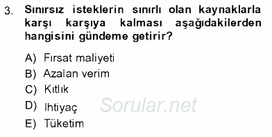 İktisada Giriş 1 2013 - 2014 Ara Sınavı 3.Soru