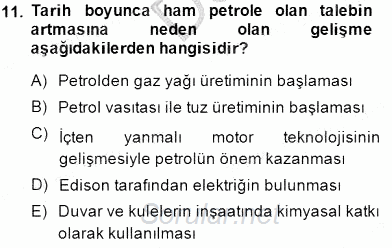 Geleneksel Enerji Kaynakları 2014 - 2015 Dönem Sonu Sınavı 11.Soru