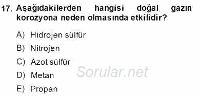 Geleneksel Enerji Kaynakları 2014 - 2015 Dönem Sonu Sınavı 17.Soru