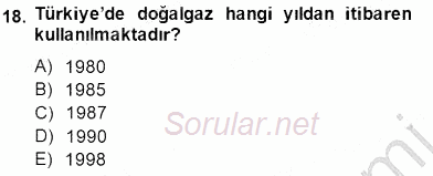 Geleneksel Enerji Kaynakları 2014 - 2015 Dönem Sonu Sınavı 18.Soru