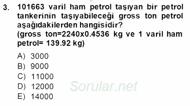 Geleneksel Enerji Kaynakları 2014 - 2015 Dönem Sonu Sınavı 3.Soru