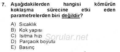 Geleneksel Enerji Kaynakları 2014 - 2015 Dönem Sonu Sınavı 7.Soru