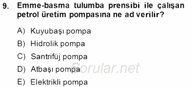 Geleneksel Enerji Kaynakları 2014 - 2015 Dönem Sonu Sınavı 9.Soru