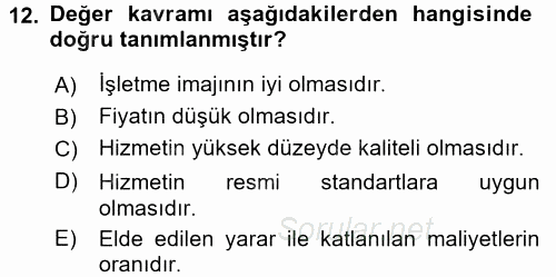Hizmet Tasarımı 2015 - 2016 Dönem Sonu Sınavı 12.Soru