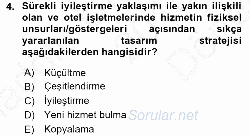 Hizmet Tasarımı 2015 - 2016 Dönem Sonu Sınavı 4.Soru