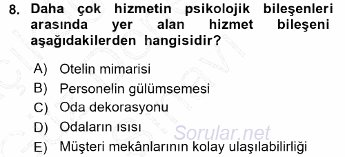Hizmet Tasarımı 2015 - 2016 Dönem Sonu Sınavı 8.Soru