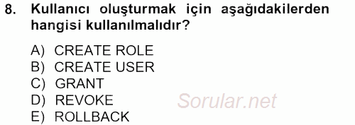 Sağlık Kurumlarında Bilgi Sistemleri 2013 - 2014 Dönem Sonu Sınavı 8.Soru