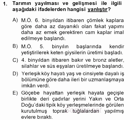 İktisat Tarihi 2013 - 2014 Dönem Sonu Sınavı 1.Soru