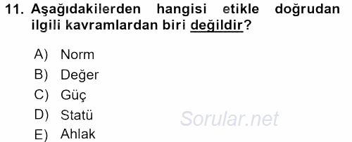 İşletmelerde Sosyal Sorumluluk Ve Etik 2016 - 2017 3 Ders Sınavı 11.Soru