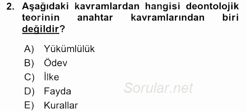 İşletmelerde Sosyal Sorumluluk Ve Etik 2016 - 2017 3 Ders Sınavı 2.Soru