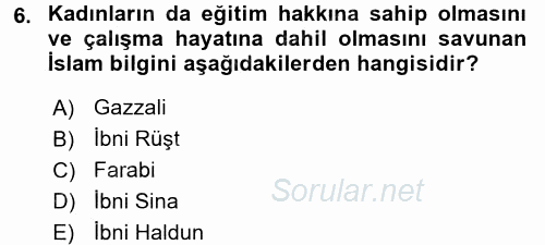 Eğitim Felsefesi 2016 - 2017 Dönem Sonu Sınavı 6.Soru