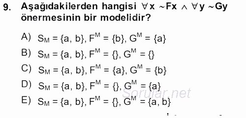 Sembolik Mantık 2014 - 2015 Dönem Sonu Sınavı 9.Soru