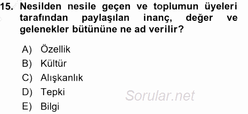 Pazarlama Yönetimi 2015 - 2016 Ara Sınavı 15.Soru