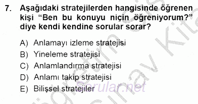 Öğretim İlke Ve Yöntemleri 2013 - 2014 Dönem Sonu Sınavı 7.Soru