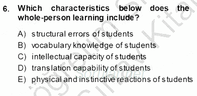 İngilizce Öğretiminde Yaklaşımlar 2013 - 2014 Ara Sınavı 6.Soru