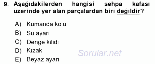 Kamera Tekniğine Giriş 2016 - 2017 3 Ders Sınavı 9.Soru