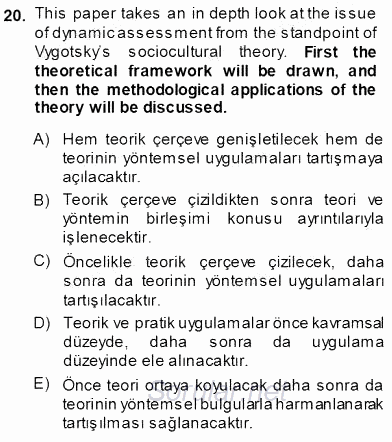 Çeviri (İng/Türk) 2013 - 2014 Ara Sınavı 20.Soru