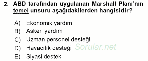 Diş Politika Analizi 2017 - 2018 Dönem Sonu Sınavı 2.Soru
