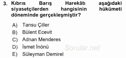 Diş Politika Analizi 2017 - 2018 Dönem Sonu Sınavı 3.Soru