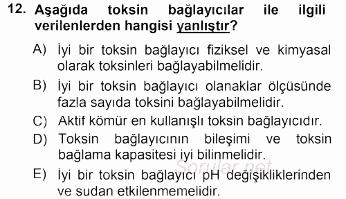 Temel Yem Bilgisi ve Hayvan Besleme 2012 - 2013 Dönem Sonu Sınavı 12.Soru