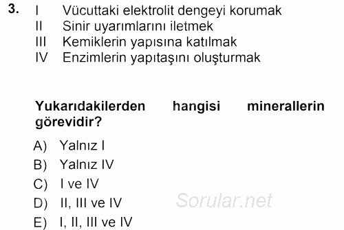 Temel Yem Bilgisi ve Hayvan Besleme 2012 - 2013 Dönem Sonu Sınavı 3.Soru