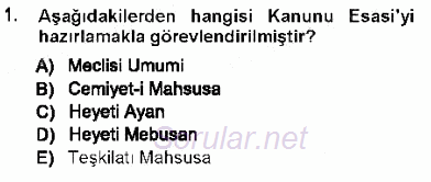 Türk Anayasa Hukuku 2012 - 2013 Ara Sınavı 1.Soru
