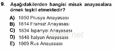 Türk Anayasa Hukuku 2012 - 2013 Ara Sınavı 9.Soru