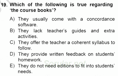 Özel Öğretim Yöntemleri 2013 - 2014 Dönem Sonu Sınavı 19.Soru