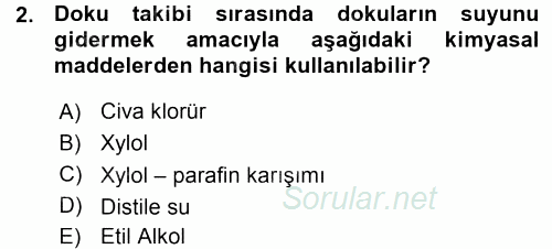 Temel Veteriner Histoloji ve Embriyoloji 2015 - 2016 Ara Sınavı 2.Soru