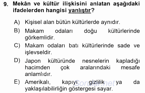 Kültürlerarası İletişim 2016 - 2017 3 Ders Sınavı 9.Soru