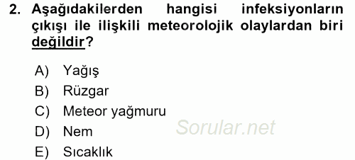 Veteriner Mikrobiyoloji ve Epidemiyoloji 2017 - 2018 3 Ders Sınavı 2.Soru