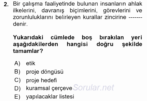 Topluma Hizmet Eğitimi 2017 - 2018 Dönem Sonu Sınavı 2.Soru
