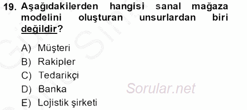 Mağaza Atmosferi 2014 - 2015 Dönem Sonu Sınavı 19.Soru