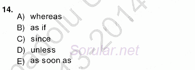 Pedagojik Gramer 2 2013 - 2014 Ara Sınavı 14.Soru