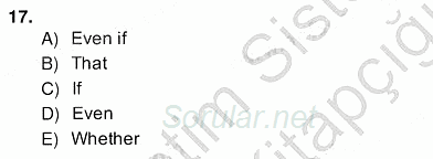 Pedagojik Gramer 2 2013 - 2014 Ara Sınavı 17.Soru