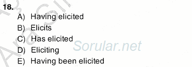 Pedagojik Gramer 2 2013 - 2014 Ara Sınavı 18.Soru