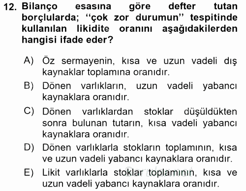 Vergi İcra Hukuku 2016 - 2017 Ara Sınavı 12.Soru