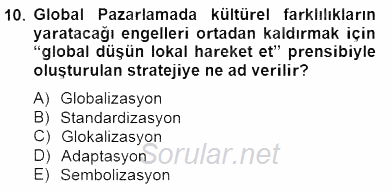 Marka İletişim Kampanyaları 2014 - 2015 Ara Sınavı 10.Soru
