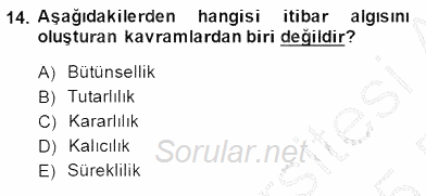 Marka İletişim Kampanyaları 2014 - 2015 Ara Sınavı 14.Soru