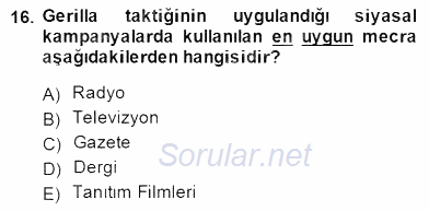 Marka İletişim Kampanyaları 2014 - 2015 Ara Sınavı 16.Soru