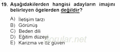 Marka İletişim Kampanyaları 2014 - 2015 Ara Sınavı 19.Soru