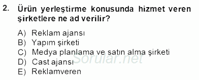 Marka İletişim Kampanyaları 2014 - 2015 Ara Sınavı 2.Soru