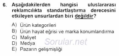 Marka İletişim Kampanyaları 2014 - 2015 Ara Sınavı 6.Soru