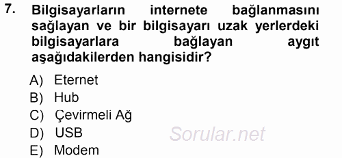 İnternet Yayıncılığı 2014 - 2015 Tek Ders Sınavı 7.Soru