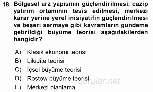 Endüstri Sosyolojisi 2015 - 2016 Dönem Sonu Sınavı 18.Soru