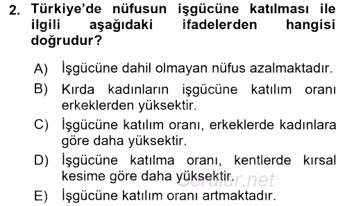 Endüstri Sosyolojisi 2015 - 2016 Dönem Sonu Sınavı 2.Soru